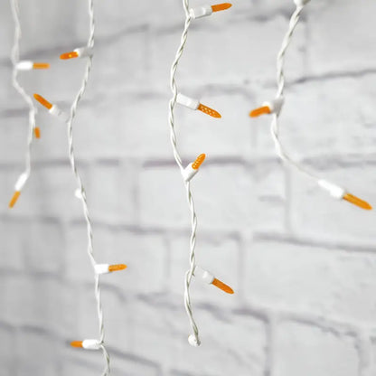 70 M5 Orange DreamSpark Slow Fade LED Icicle Lights - Christmas Lights