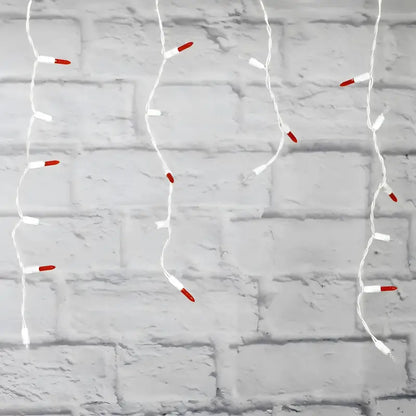 70 M5 Red Cool White DreamSpark Slow Fade LED Icicle Lights - Christmas Lights