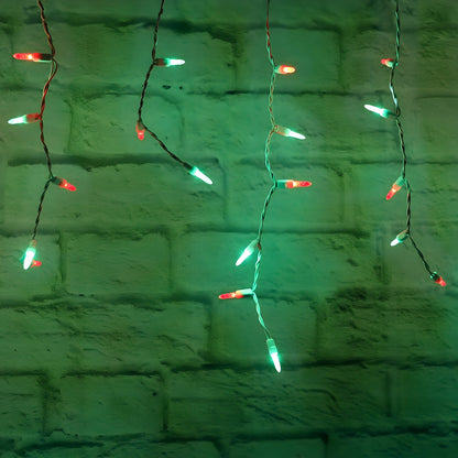 70 M5 Red Green LED Icicle Lights - Christmas Lights