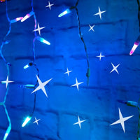 70 M5 Stardust - Blue, Purple, Teal DreamSpark® Slow Fade LED Icicle Lights, White Wire