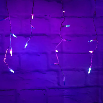 70 M5 Stardust Blue Purple Teal DreamSpark Slow Fade LED Icicle Lights Christmas Lights