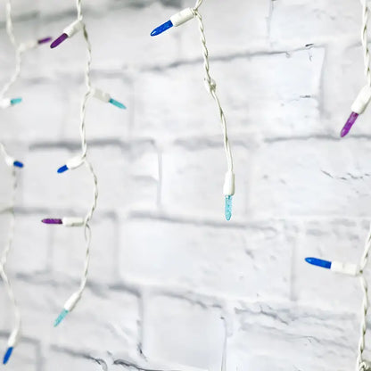 70 M5 Stardust Blue Purple Teal DreamSpark Slow Fade LED Icicle Lights Christmas Lights