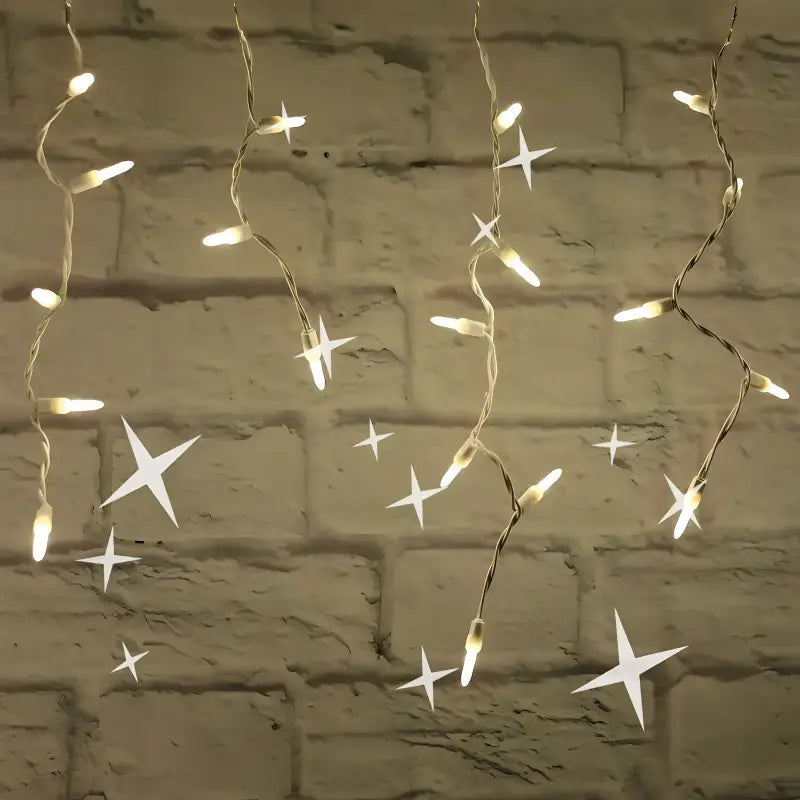 70 M5 Warm White Twinkle LED Icicle Lights Christmas Lights