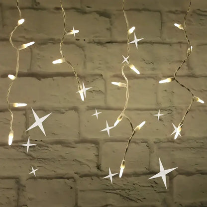 70 M5 Warm White Twinkle LED Icicle Lights Christmas Lights
