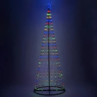 9' Multicolor LED Animated Outdoor Lightshow Tree, Black Frame