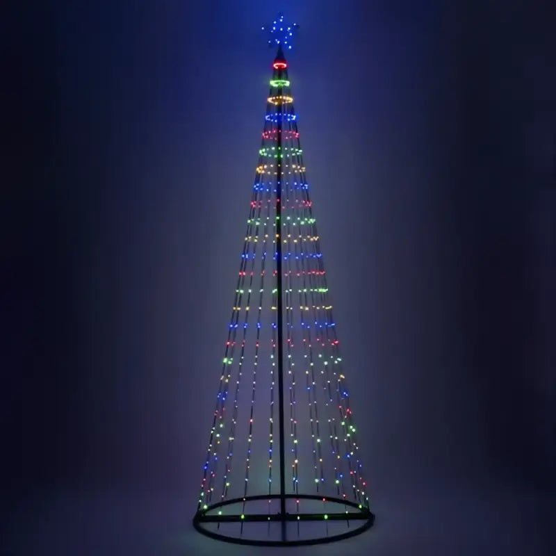 9’ Multicolor LED Animated Outdoor Lightshow Tree Black Frame - Christmas Lights