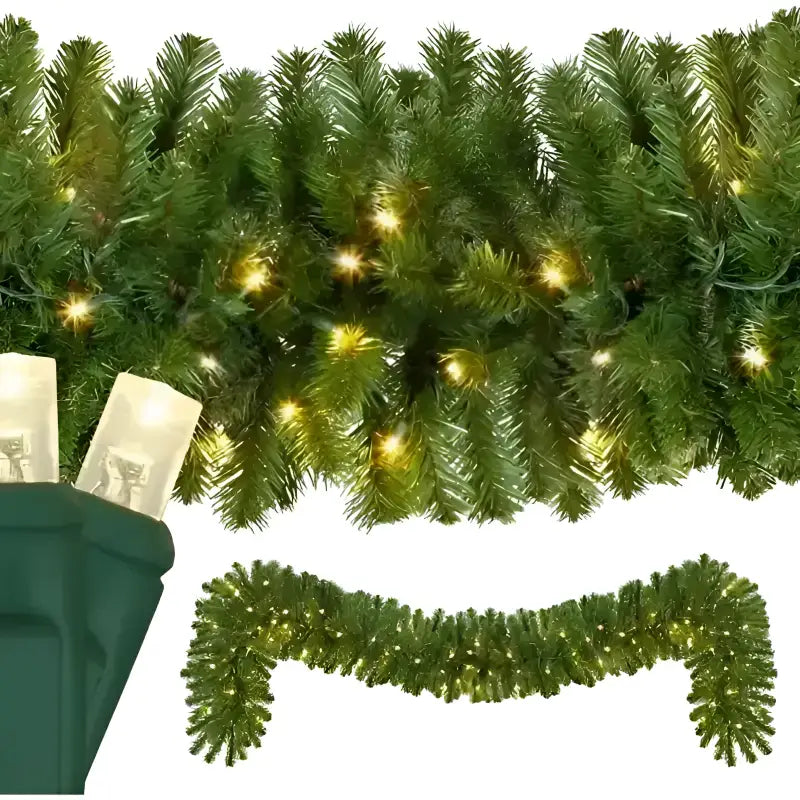 9’ X 14’’ Sequoia Fir Garland Pre-Lit LED Warm White [CLOSEOUT] - Christmas Decorations