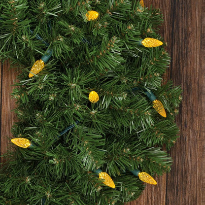 70 C6 Gold LED Christmas Lights, 4" Spacing