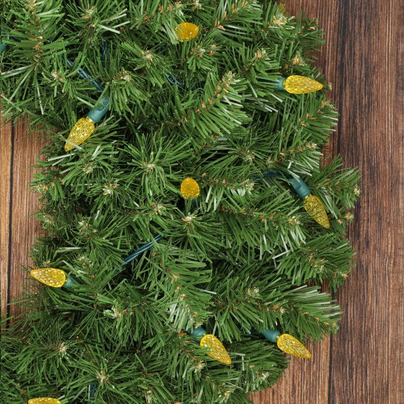 70 C6 Gold LED Christmas Lights, 4" Spacing