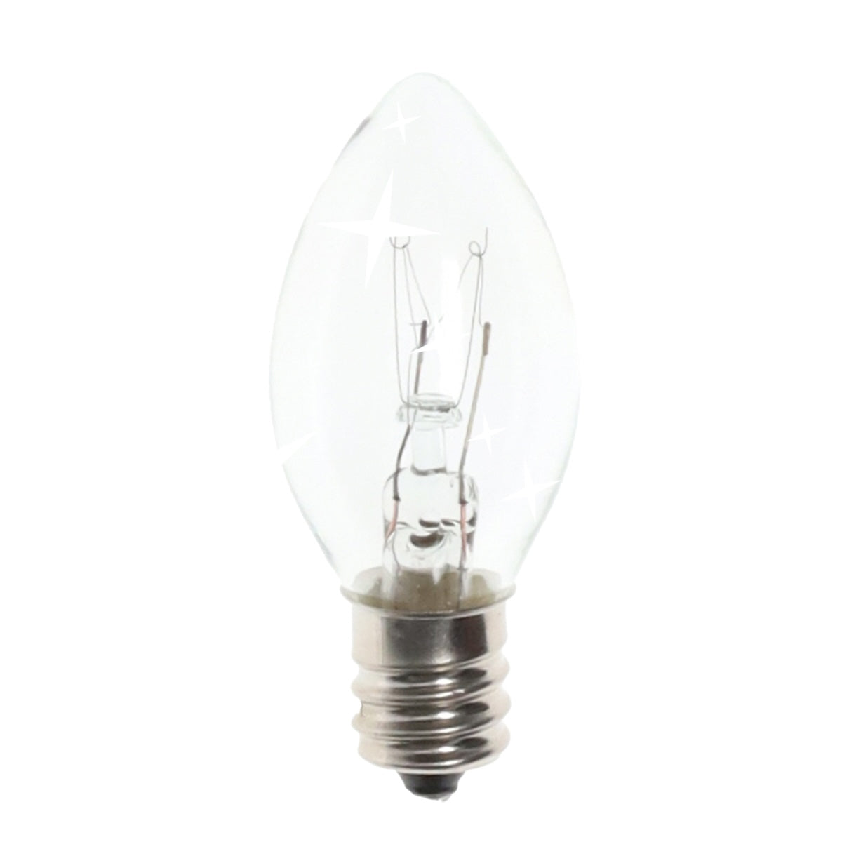 C7 Incandescent Christmas Light Bulbs, Clear TWINKLE, Transparent, Pack of 25 [CLOSEOUT] - The Christmas Light Emporium