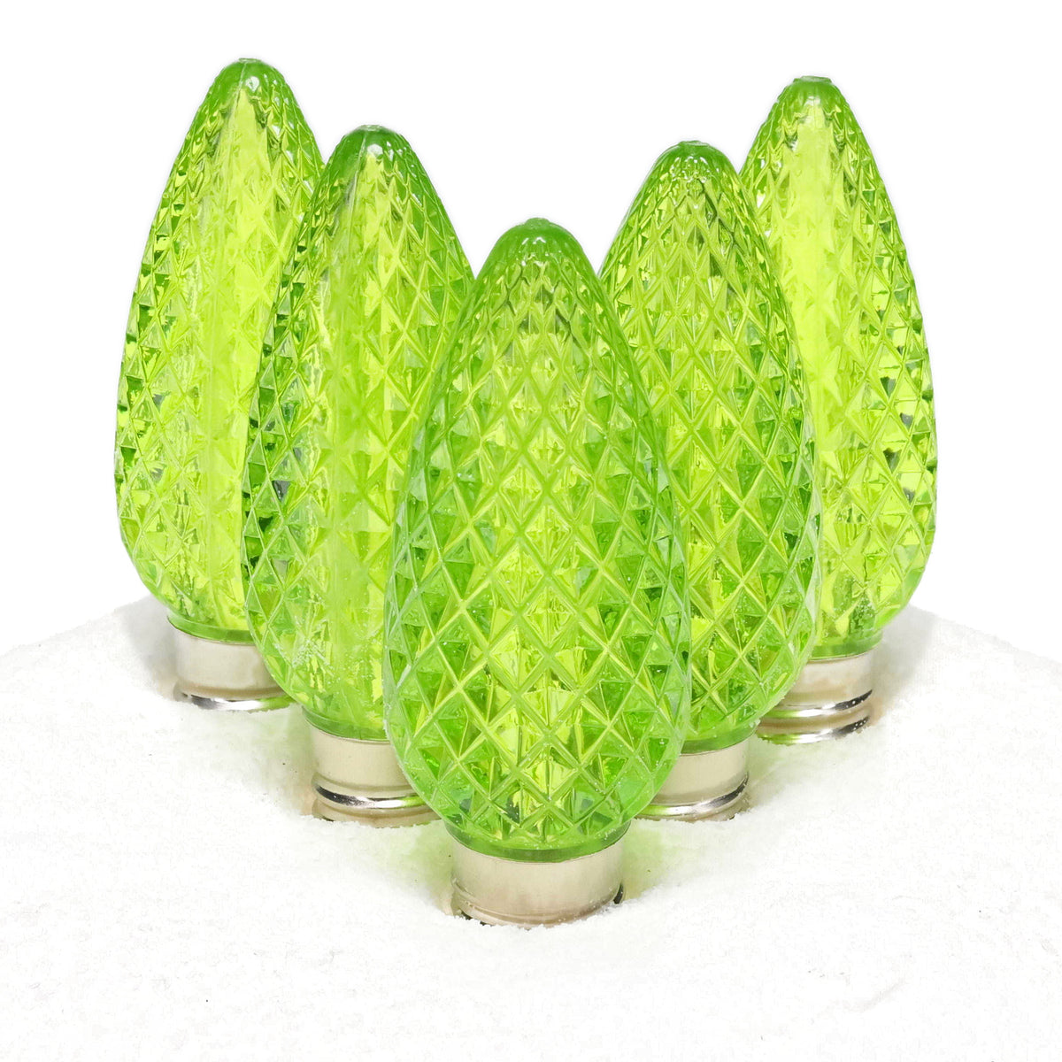 C9 Lime Green Faceted ProCore® LED Christmas Light Bulbs