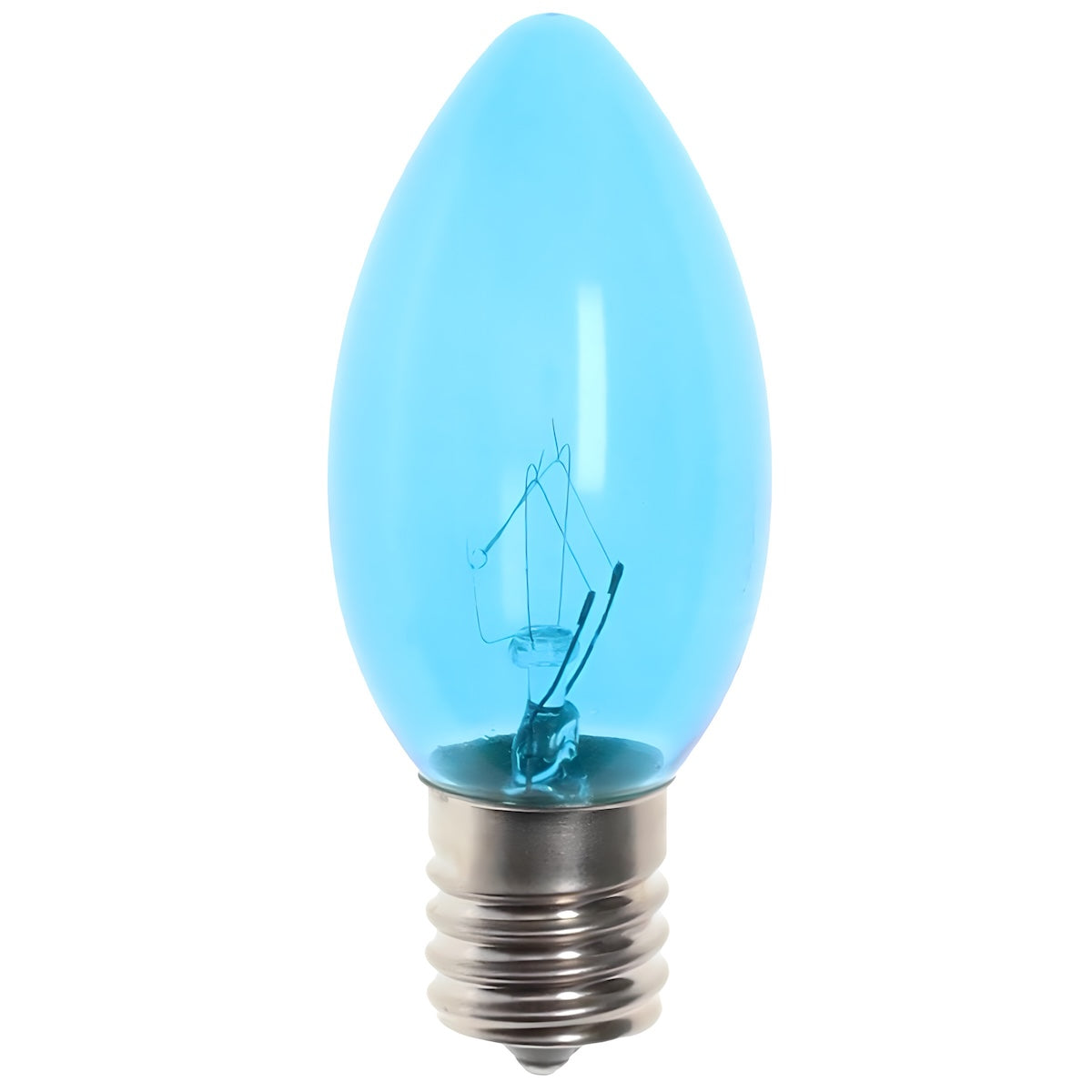 C9 Incandescent Christmas Light Bulbs, Blue, Transparent, Pack of 25 [CLOSEOUT] - The Christmas Light Emporium