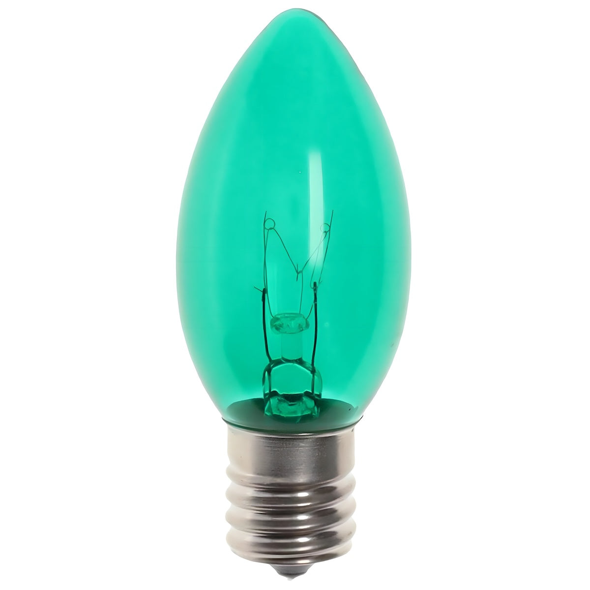 C9 Incandescent Christmas Light Bulbs, Green, Transparent, Pack of 25 [CLOSEOUT] - The Christmas Light Emporium