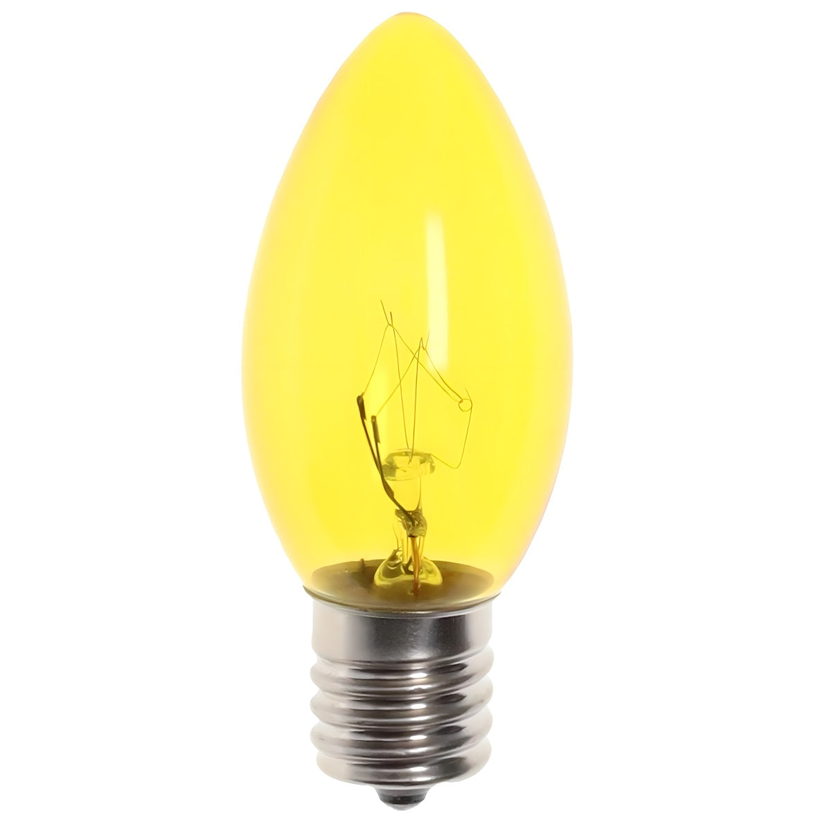 C9 Incandescent Christmas Light Bulbs, Yellow, Transparent, Pack of 25 [CLOSEOUT] - The Christmas Light Emporium