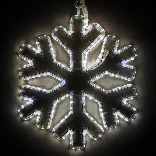 16" Cool White 18 Point Snowflake with Clear Acrylic Center