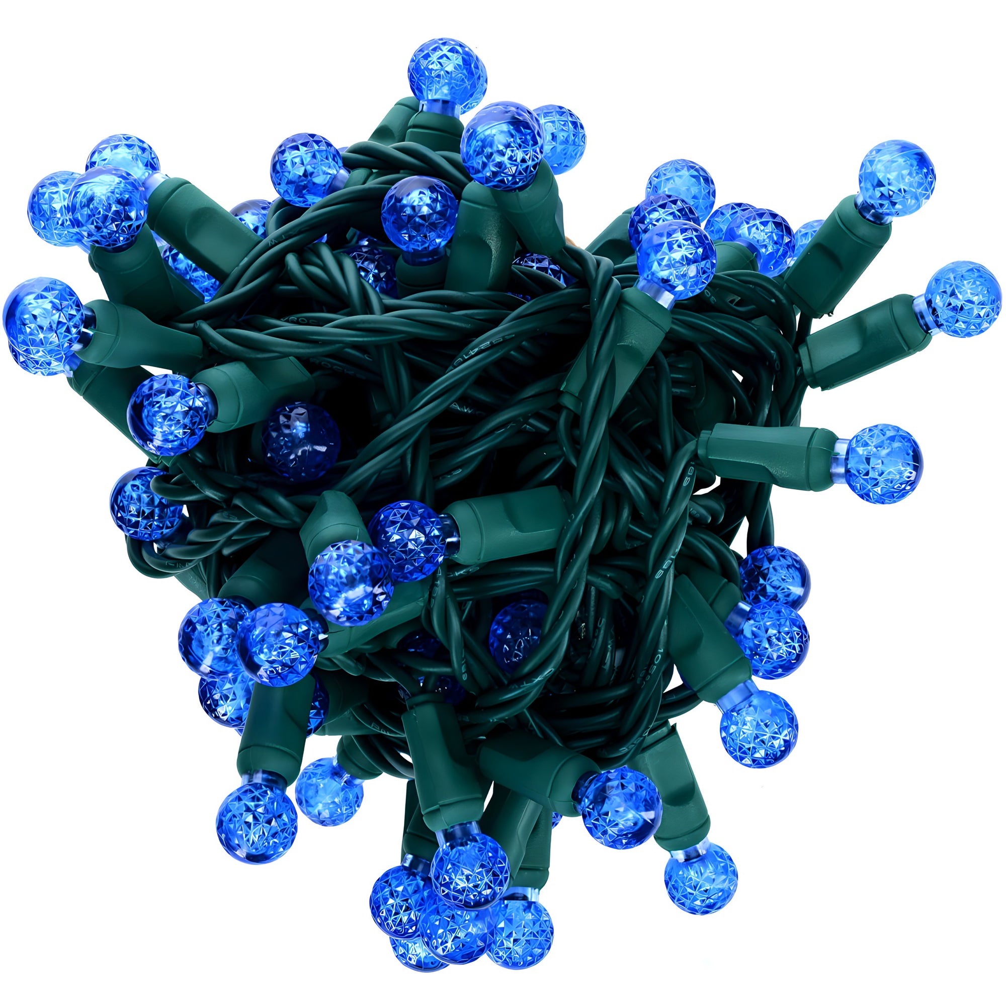 G12 Blue LED Christmas Lights, 70 Bulbs, 4" Spacing