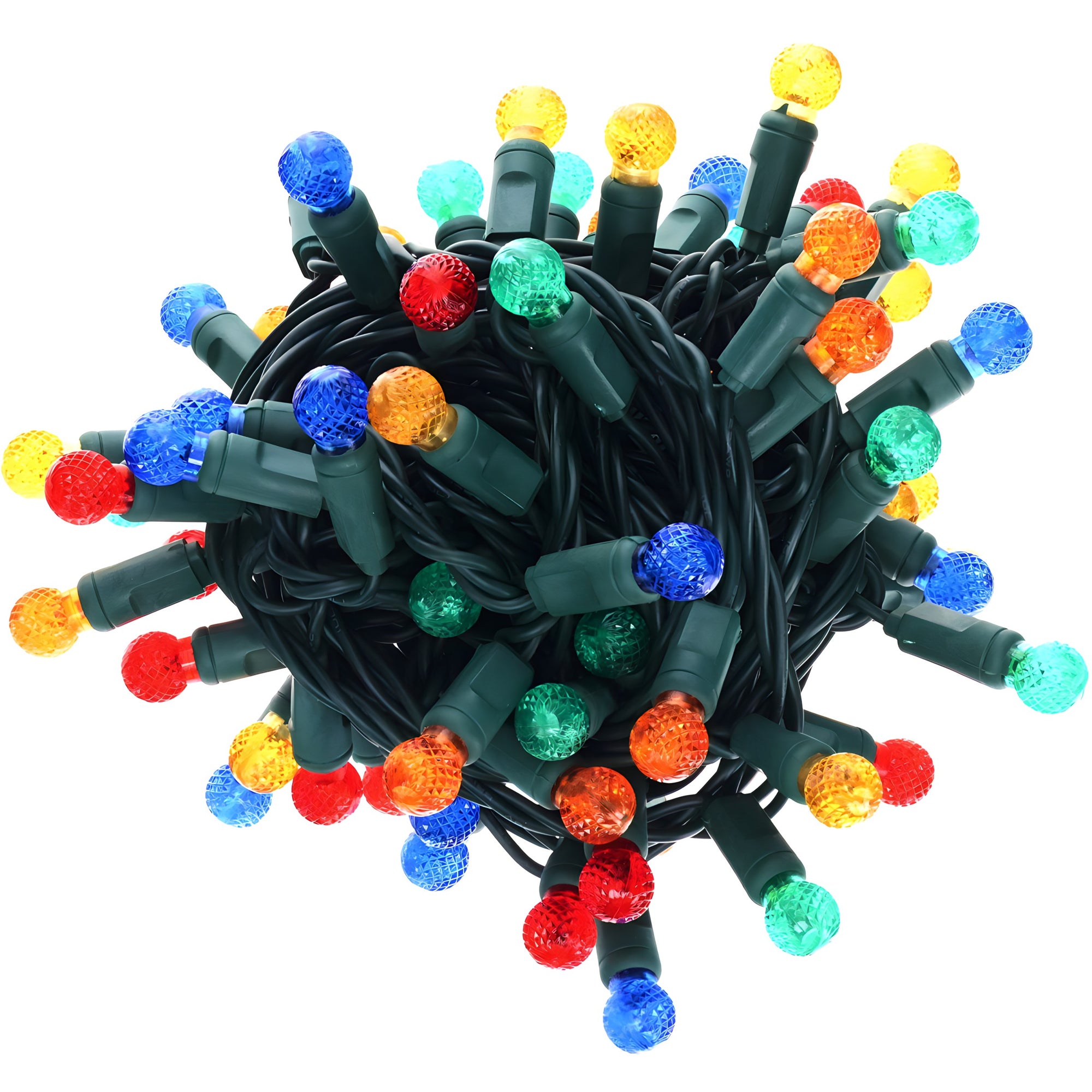 G12 Multicolor LED Christmas Lights, 70 Bulbs, 4" Spacing