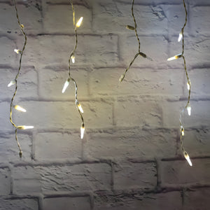 M5 LED Smooth Fade LED Icicle Lights, DreamSpark Champagne, 70 Bulbs, 7.5ft Long, White Wire