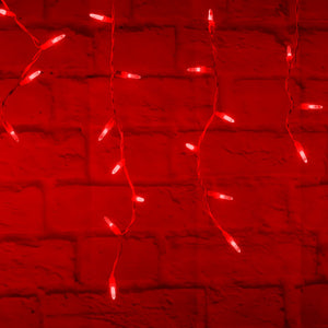 M5 LED Smooth Fade Red LED Icicle Lights, DreamSpark, 70 Bulbs, 7.5ft Long, White Wire