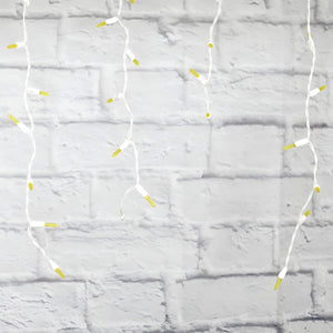 M5 Yellow LED Icicle Lights, 70 Bulbs, 7.5ft Long, White Wire