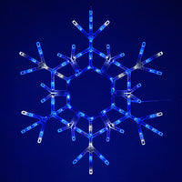 36" LED Folding Snowflake, Blue and Cool White Lights