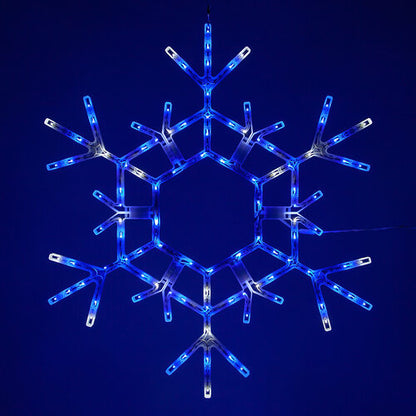 36" LED Folding Snowflake, Blue and Cool White Lights