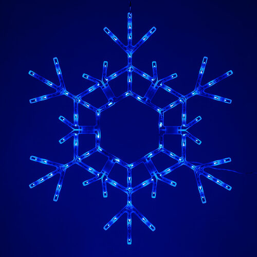 36" LED Folding Snowflake, Blue Lights