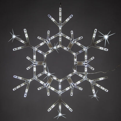 36" Folding Snowflake, Cool White Twinkle Lights