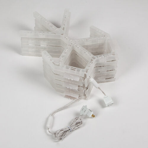 36" Folding Snowflake, Cool White Twinkle Lights