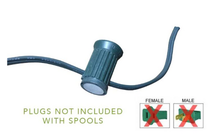 Lite-Netics C9 Magnetic Christmas Light Socket Spool, 250', 12: Spacing SPT1 Green Wire