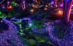 Create a water feature using LED Christmas lights