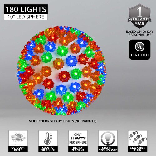 10" Multicolor 5mm LED Starlight Sphere