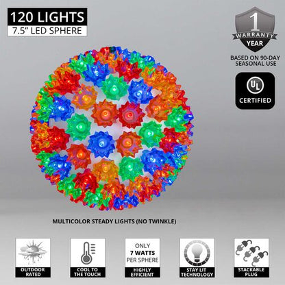 7.5" Multicolor 5mm LED Starlight Sphere