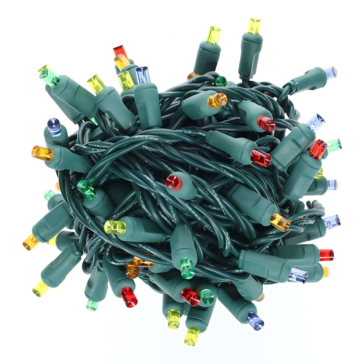 5mm Multicolor LED Christmas Lights, 35 Bulbs, 4" Spacing