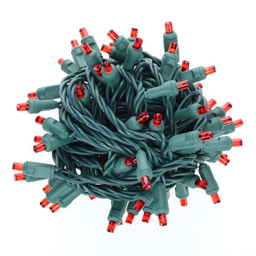 5mm Red LED Christmas Lights, 70 Bulbs, 4" Spacing