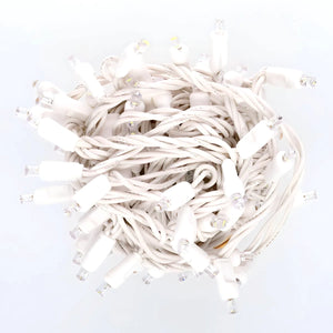 5mm LED Smooth Fade Lights, DreamSpark, Cool White, 70 Bulbs, 4" Spacing, White Wire