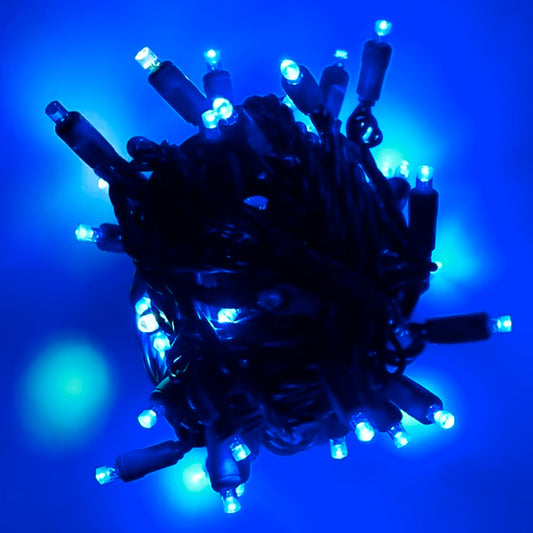 5mm LED Strobe Lights, Dazzle, Blue/cool white, Strobing/Static, 50 Bulbs, 6" Spacing