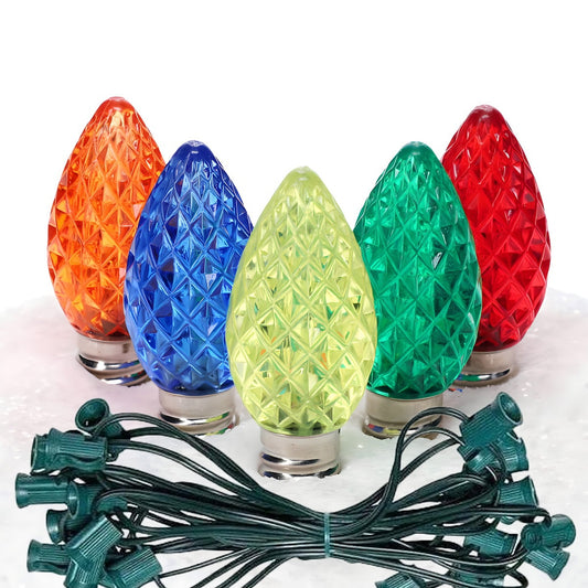 C7 Multicolor ProCore LED Christmas Light Bulb String Light Set, 25 Lights, 25'