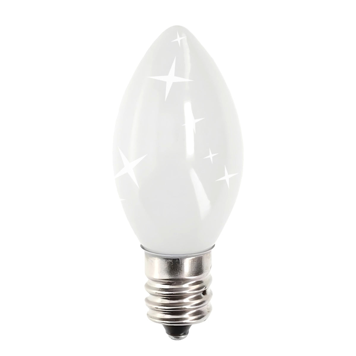 C7 Incandescent Christmas Light Bulbs, White TWINKLE, Opaque, Pack of 25 [CLOSEOUT] - The Christmas Light Emporium