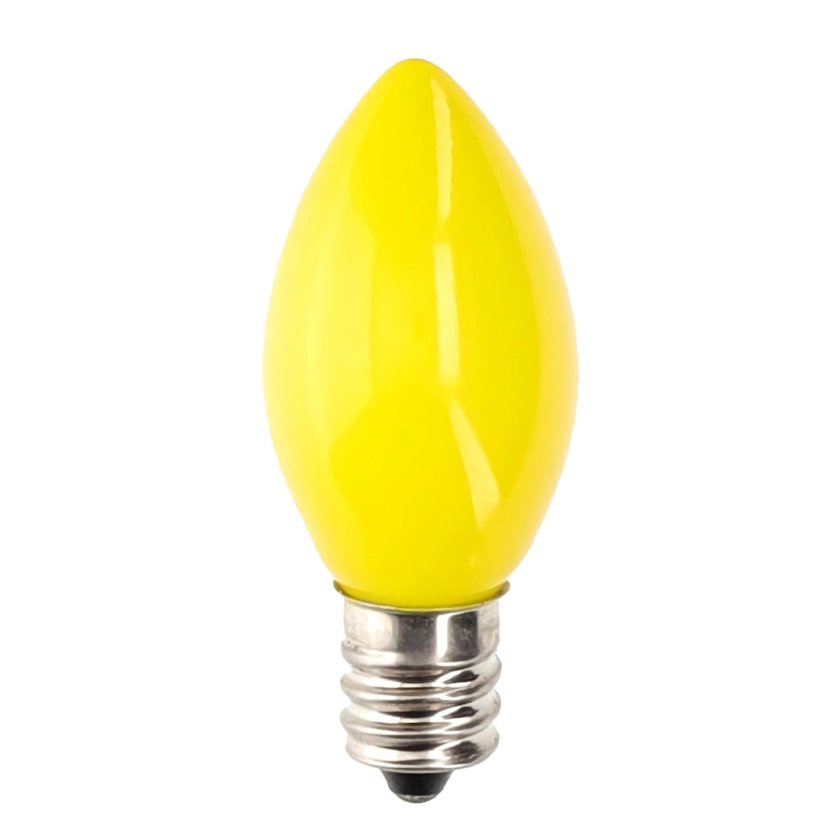 C7 Incandescent Christmas Light Bulbs, Yellow, Opaque, Pack of 25 [CLOSEOUT] - The Christmas Light Emporium