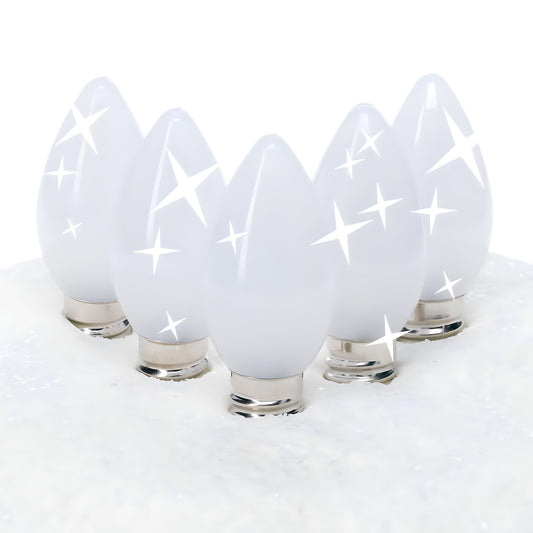 C7 Twinkle Cool White ProCore LED Christmas Light Bulbs, Pack of 25