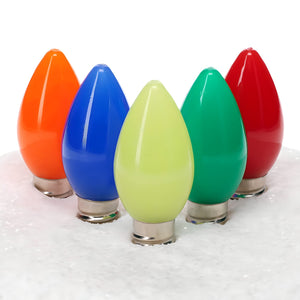 C7 Multicolor LED Christmas Light Bulbs, Opaque, Pack of 25