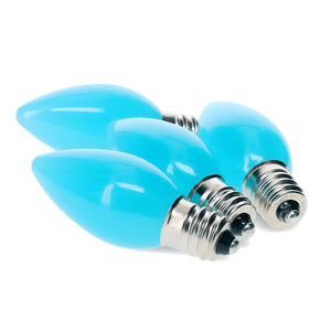 C7 Teal LED Christmas Light Bulbs, Opaque, Pack of 25