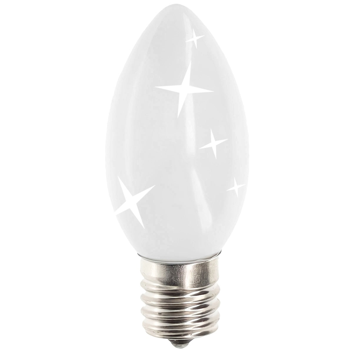 C9 Incandescent Christmas Light Bulbs, White TWINKLE, Opaque, Pack of 25 [CLOSEOUT] - The Christmas Light Emporium