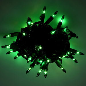 50 Green Incandescent Mini Lights, Green Wire, 6" Spacing [CLOSEOUT] - The Christmas Light Emporium