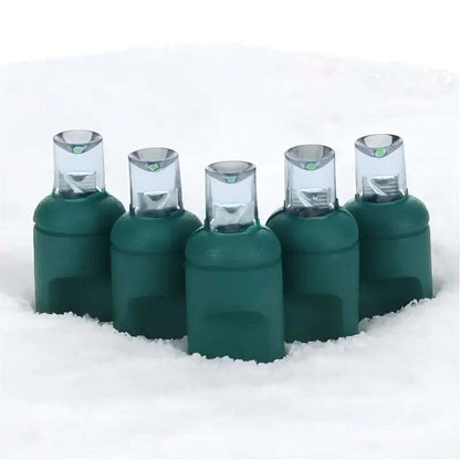 50 5mm Teal (Baby Blue) LED Christmas Lights, 4" Spacing, Green Wire [CLOSEOUT]