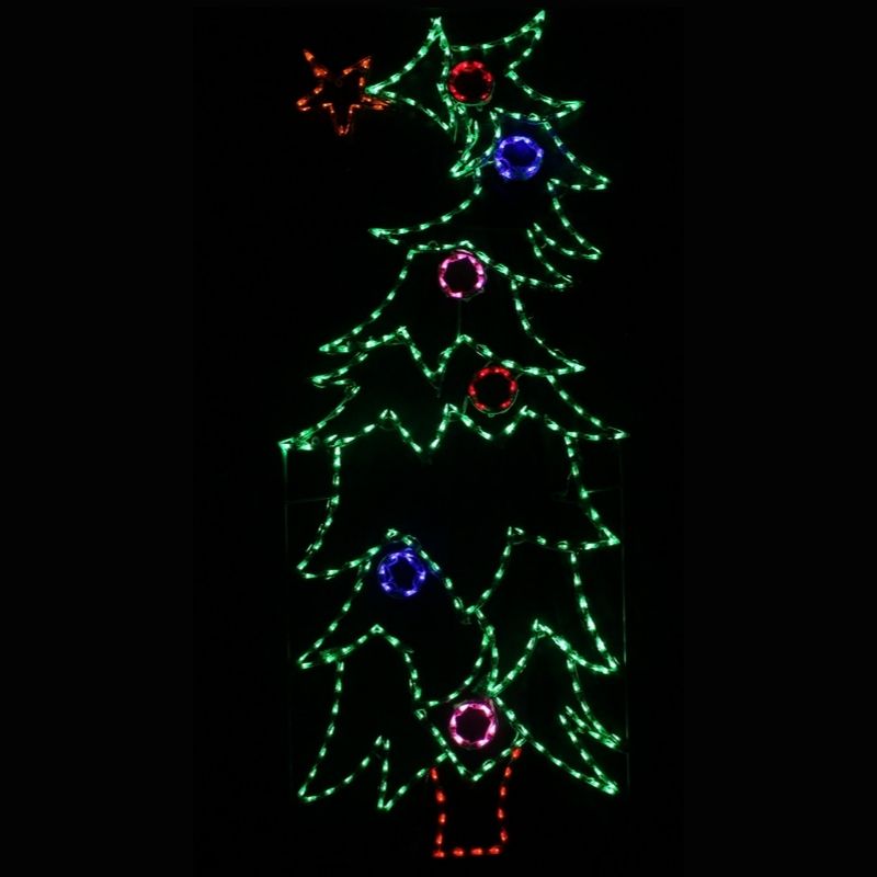 Wacky Bent Christmas Tree, Lighted Outdoor Christmas Display - Wireframes Displays and Yard Art