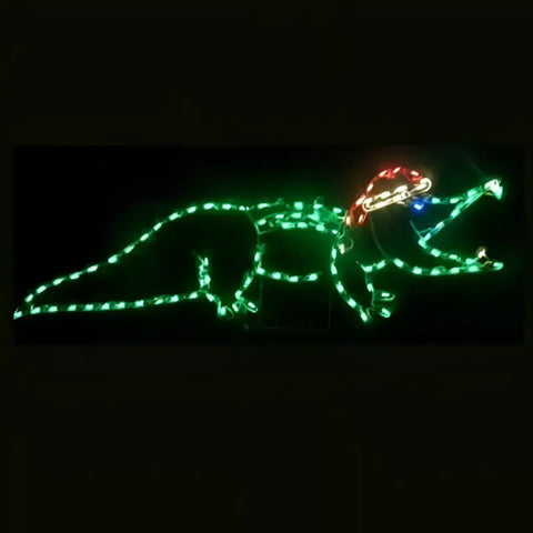 Alligator Gator with Santa Hat Large, Lighted Outdoor Christmas Display - Wireframes Displays and Yard Art