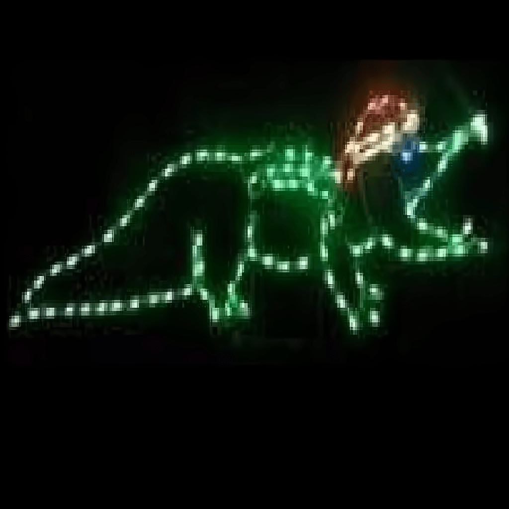 Alligator, Gator with Santa Hat Large - The Christmas Light Emporium