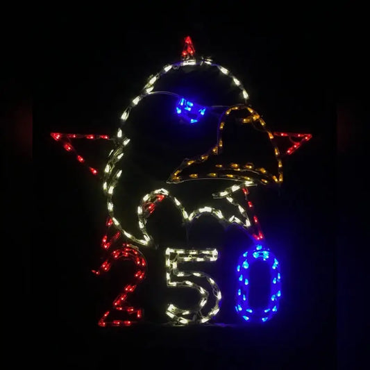 America 250 Eagle in Star — Lighted Outdoor Patriotic Display